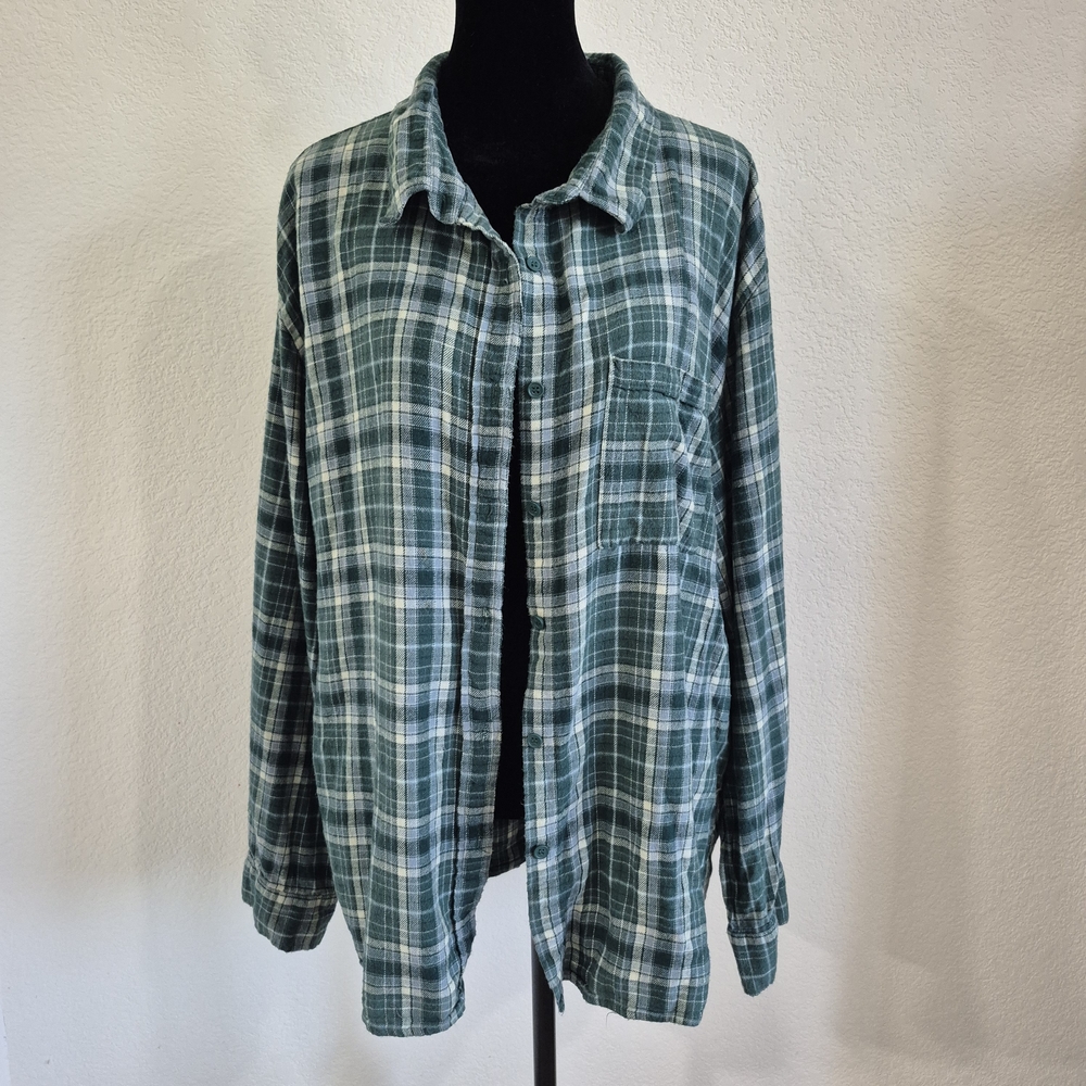 Cotton On Green Plaid Women's Shirt